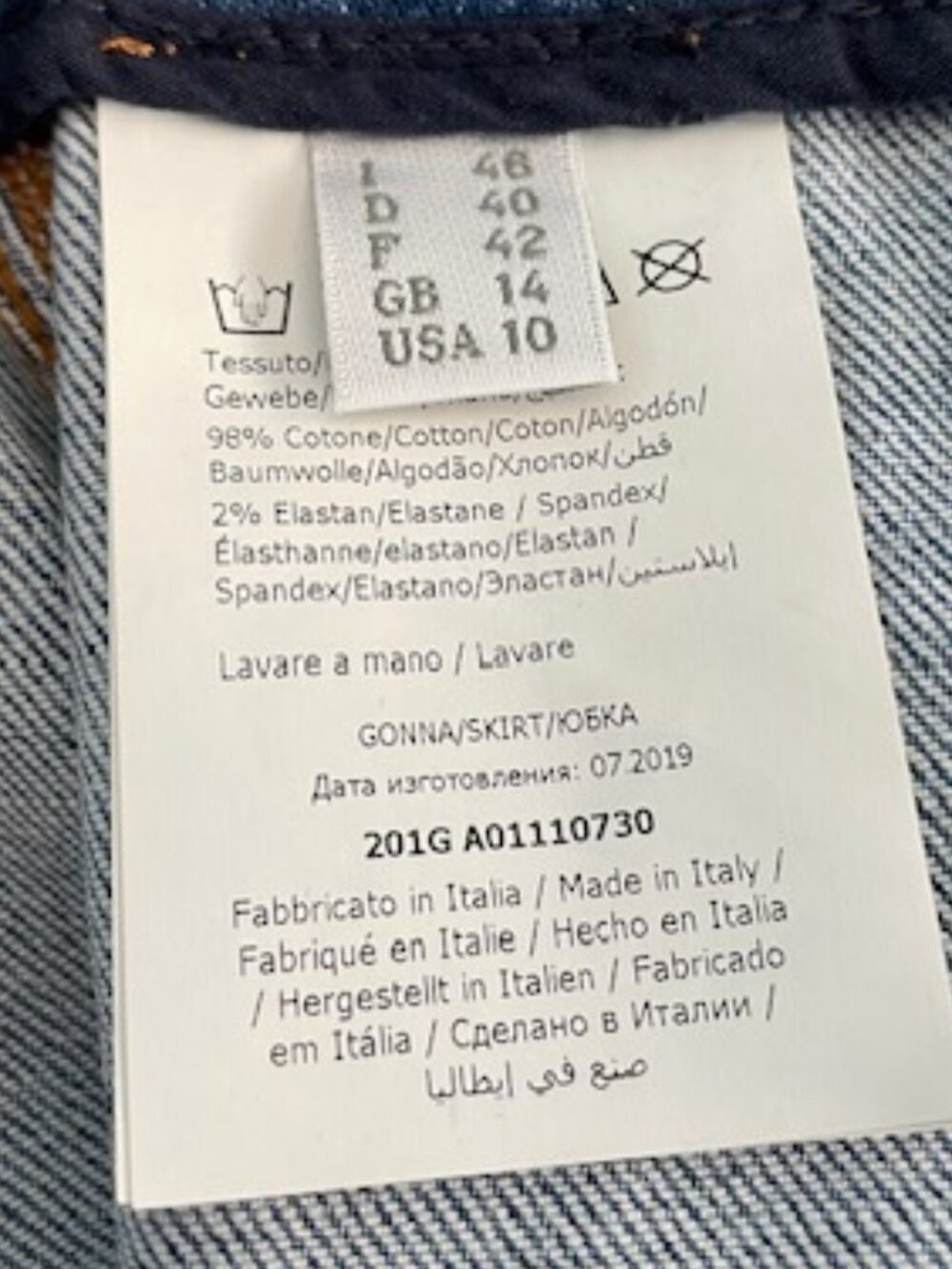 Anthropologie Denim Skirt Zipper Back A line Minimalist Blue Jean Sz 10 8 Medium - Picture 12 of 14